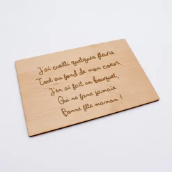 Cadre personnalisé bois gravé 15x10 cm avec support