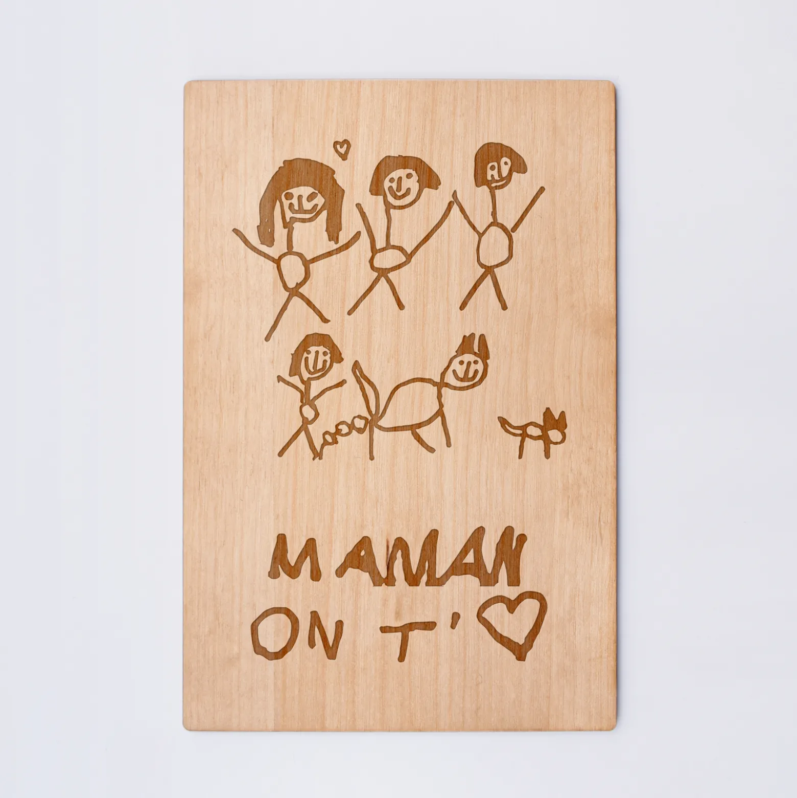 Cadre personnalisé bois gravé 15x10 cm avec support - édition spéciale "Un peu de nous"