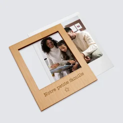 Cadre polaroïd personnalisé gravé bois aimanté grand format 92x108 mm
