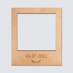 Cadre polaroïd personnalisé gravé bois aimanté grand format 92x108 mm