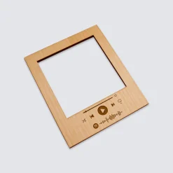 Cadre polaroïd Spotify personnalisé gravé bois aimanté grand format 92x108 mm