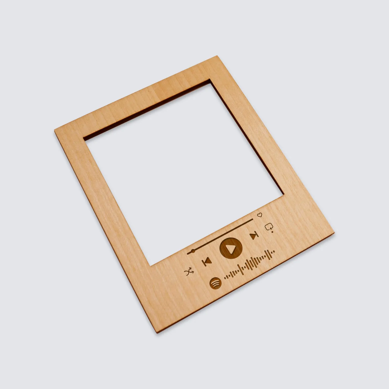 Cadre polaroïd Spotify personnalisé gravé bois aimanté grand format 92x108 mm
