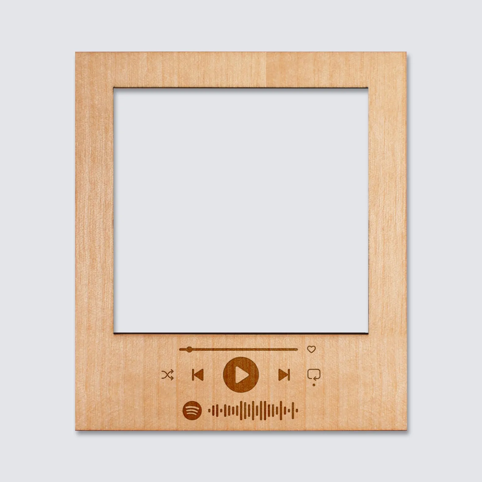 Cadre polaroïd Spotify personnalisé gravé bois aimanté grand format 92x108 mm