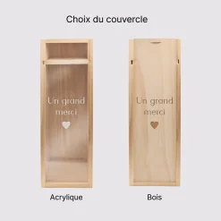 Caisse de champagne bois couvercle gravé