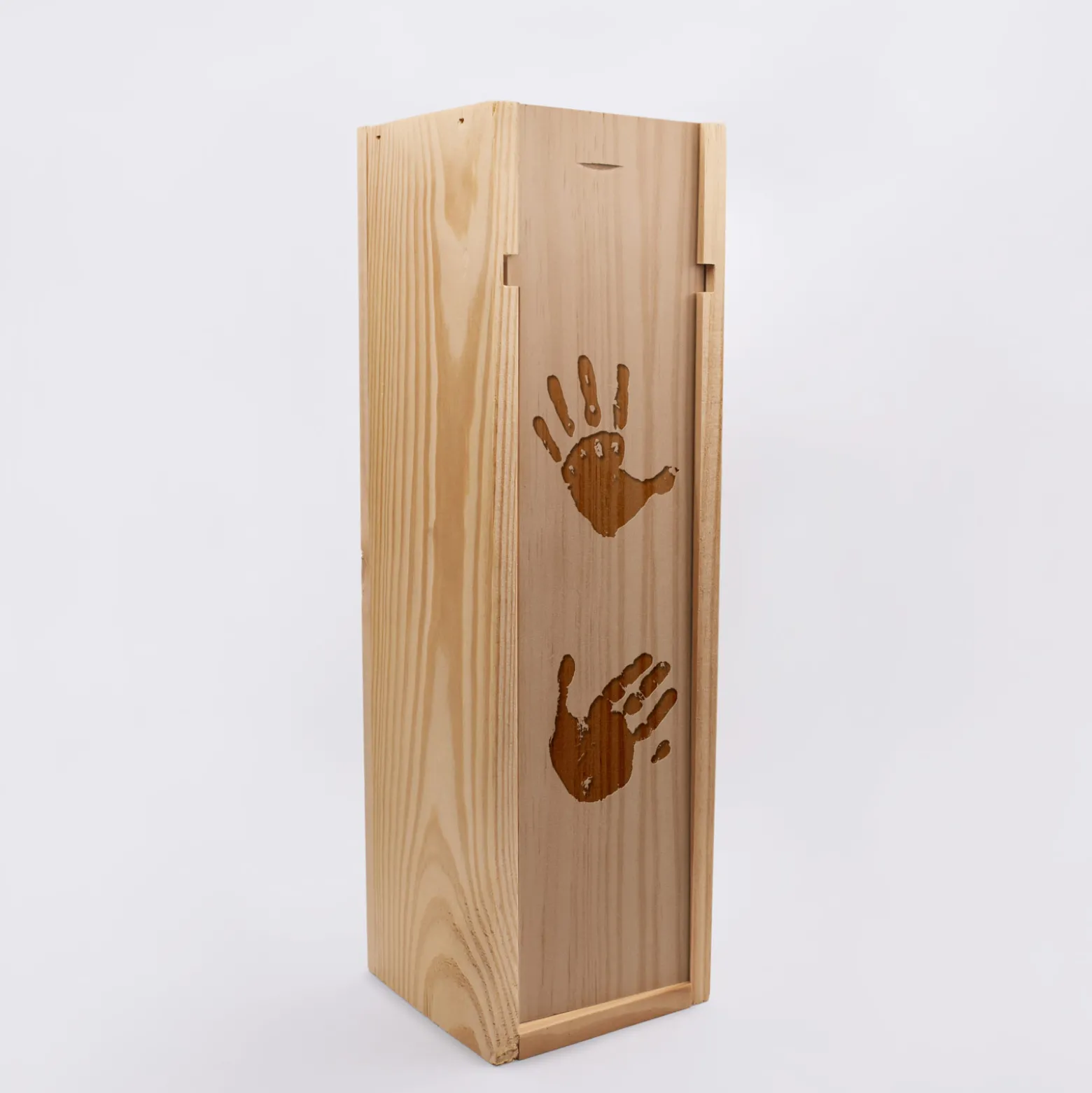 Caisse de vin bois couvercle gravé