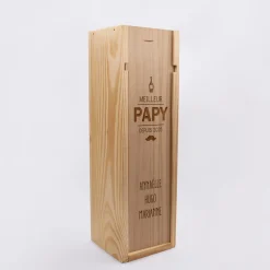 Caisse de vin bois couvercle gravé - Edition spéciale 