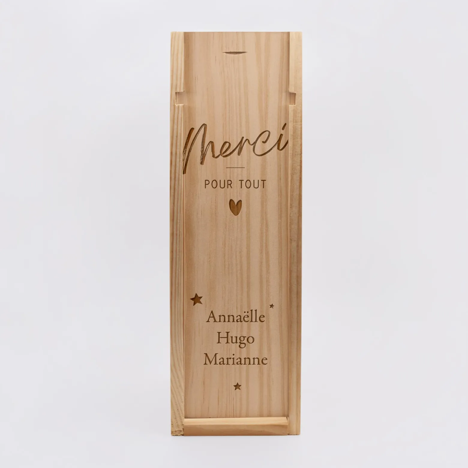 Caisse de vin bois couvercle gravé - Edition spéciale "Grandes Occasions"