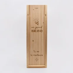 Caisse de vin bois couvercle gravé - Edition spéciale