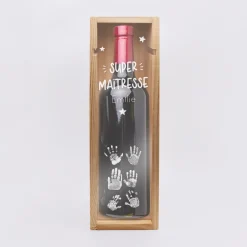 Caisse de vin personnalisée bois couvercle acrylique gravé - Edition spéciale