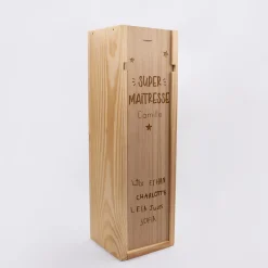 Caisse de vin personnalisée bois couvercle acrylique gravé - Edition spéciale