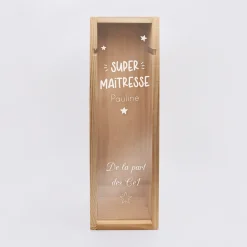 Caisse de vin personnalisée bois couvercle acrylique gravé - Edition spéciale