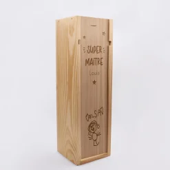 Caisse de vin personnalisée bois couvercle gravé - Edition spéciale