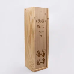 Caisse de vin personnalisée bois couvercle gravé - Edition spéciale
