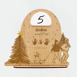 Calendrier de l'avent personnalisé comte à rebours Noël bois gravé - HappyBulle x MyLovelyThing
