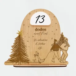 Calendrier de l'avent personnalisé comte à rebours Noël bois gravé - HappyBulle x MyLovelyThing