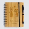 Carnet bambou personnalisé 14,5x18 cm et stylo gravé - Nos petits imparfaits