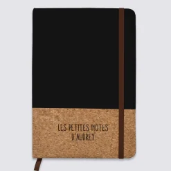 Carnet bi-matière en liège personnalisé 14x21 cm
