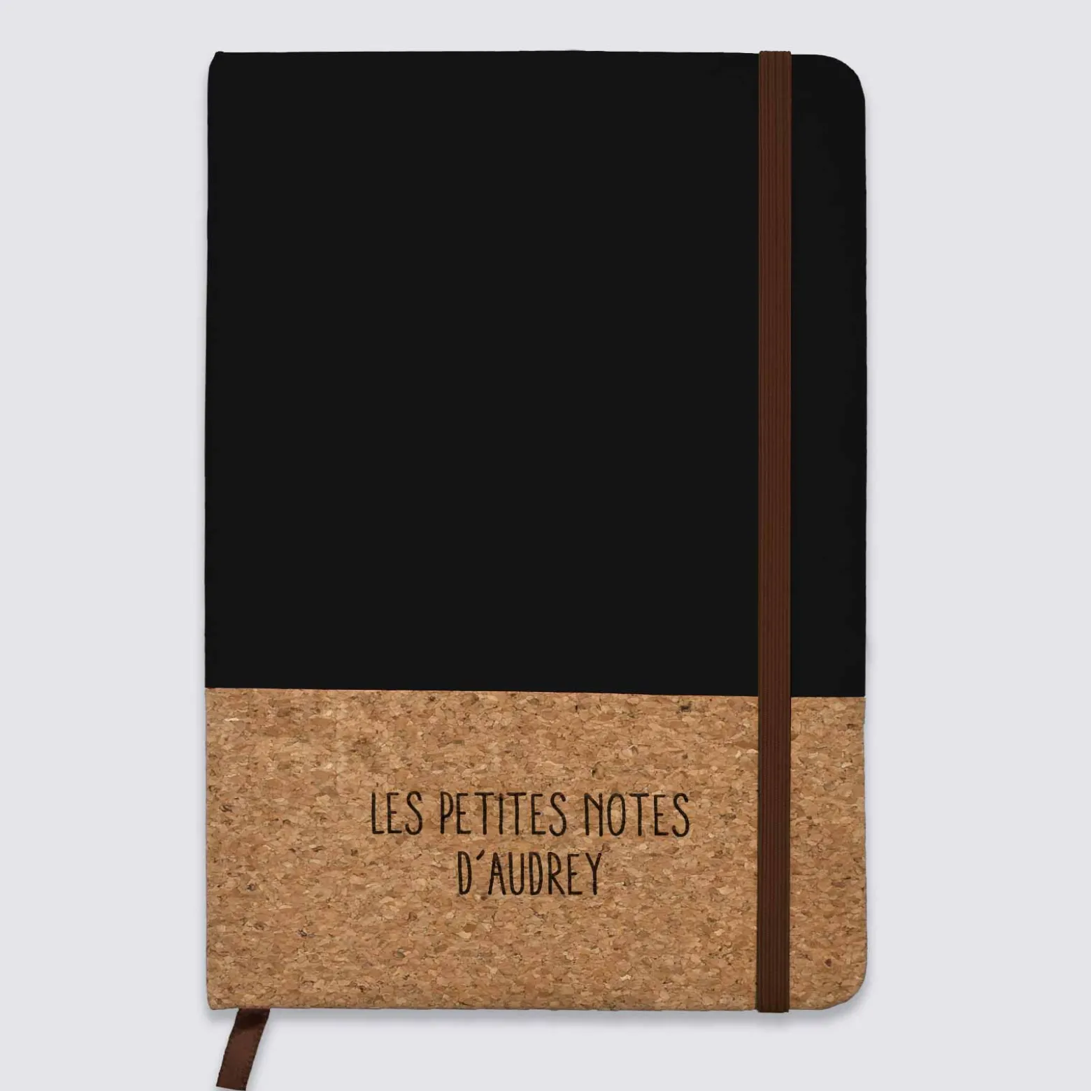 Carnet bi-matière en liège personnalisé 14x21 cm