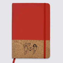 Carnet bi-matière en liège personnalisé 14x21 cm