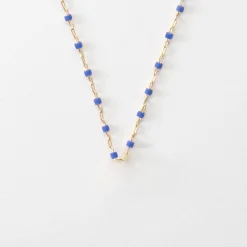 Chaîne plaqué or perles de Miyuki colorées