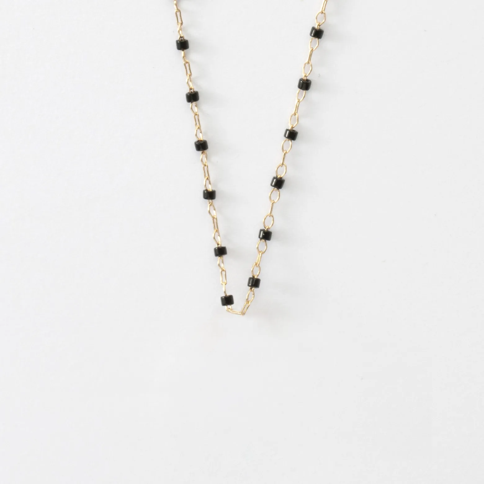 Chaîne plaqué or perles de Miyuki colorées