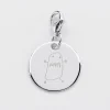Charm gravé argent 17mm