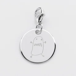 Charm gravé argent 17mm