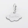 Charm gravé argent nuage 20x14 mm - Nos petits imparfaits