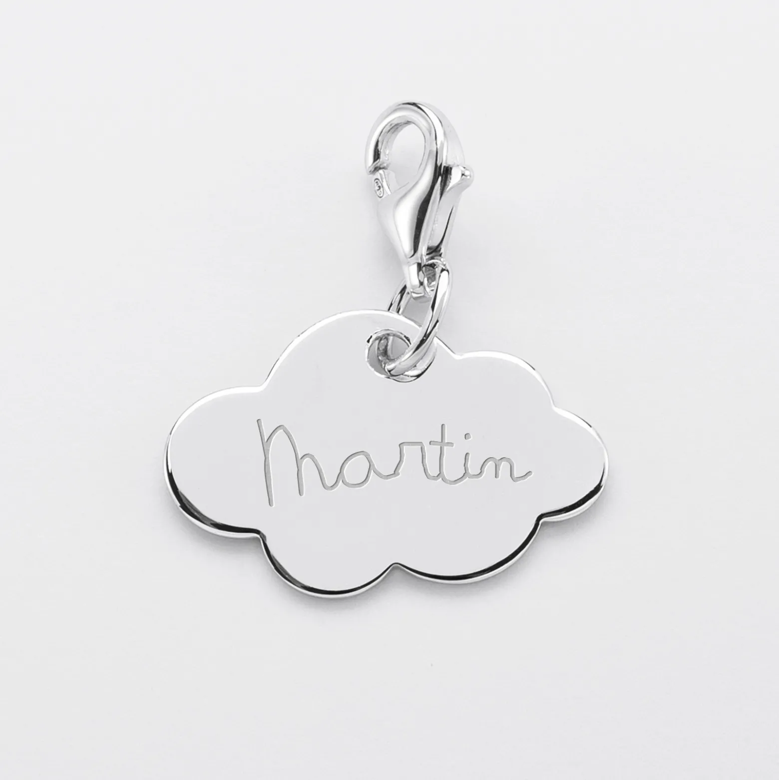 Charm gravé argent nuage 20x14 mm - Nos petits imparfaits