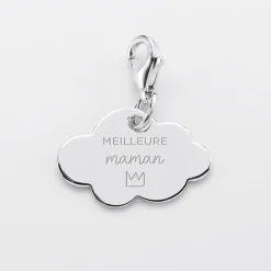 Charm gravé argent nuage 20x14 mm - Nos petits imparfaits