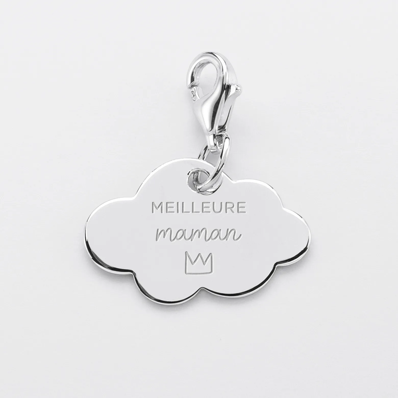 Charm gravé argent nuage 20x14 mm - Nos petits imparfaits