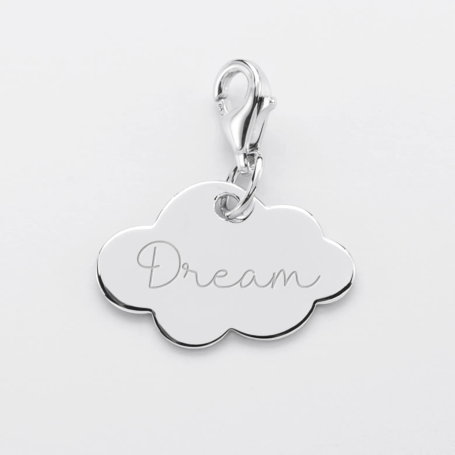 Charm gravé argent nuage 20x14 mm - Nos petits imparfaits