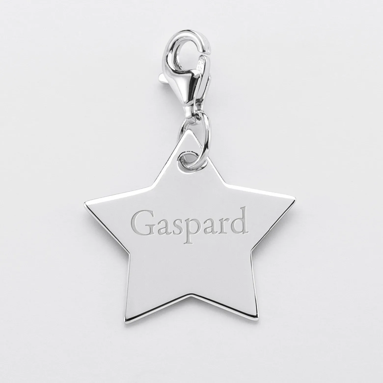 Charm gravé argent étoile 20x20 mm