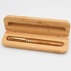 Coffret bambou personnalisé et stylo plume gravé 172x50mm