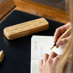 Coffret bambou personnalisé et stylo gravé 170x54 mm