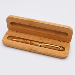 Coffret bambou personnalisé et stylo gravé 170x54 mm
