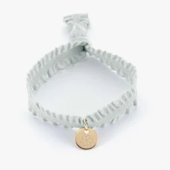 Coffret de bracelets enfant personnalisés cordons élastiques interchangeables médaille gravée plaqué or 10 mm