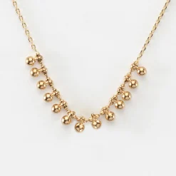 Collier chaîne boules plaqué or