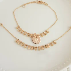 Collier chaîne boules plaqué or