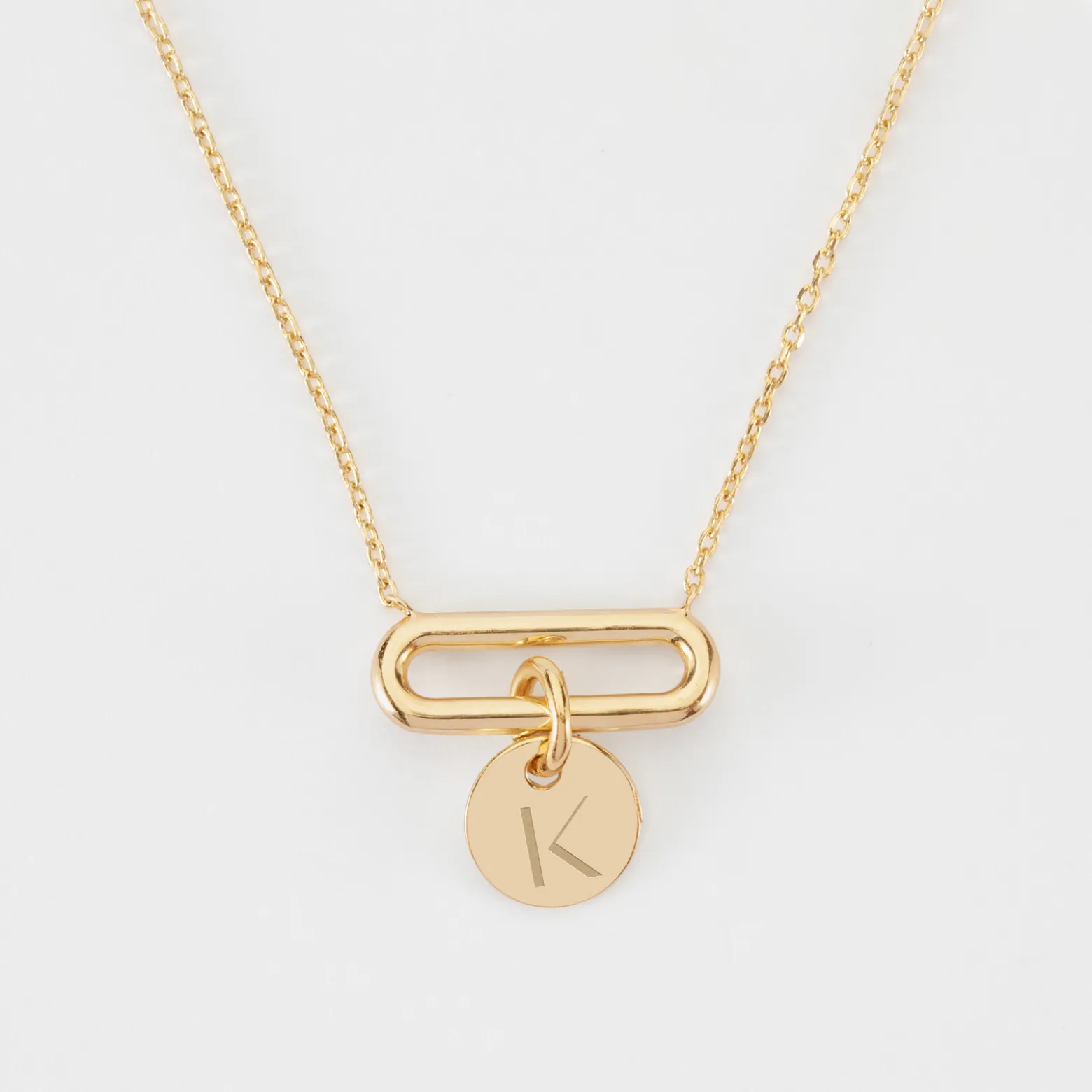 Collier chaîne ovale ouvert personnalisé médaille gravée plaqué or 10 mm