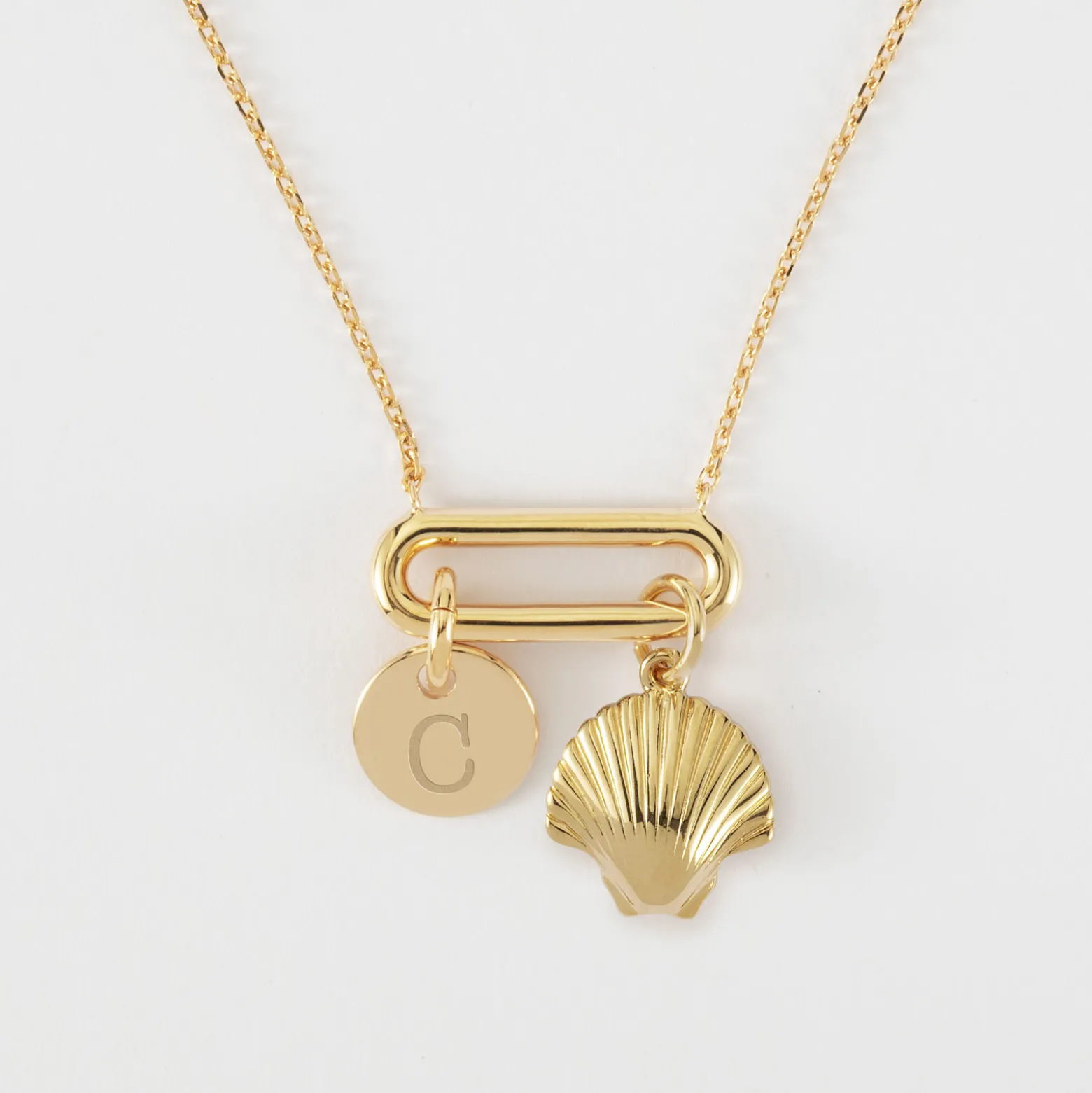Collier chaîne ovale ouvert personnalisé médaille gravée plaqué or 10 mm et breloque(s) summer - à composer