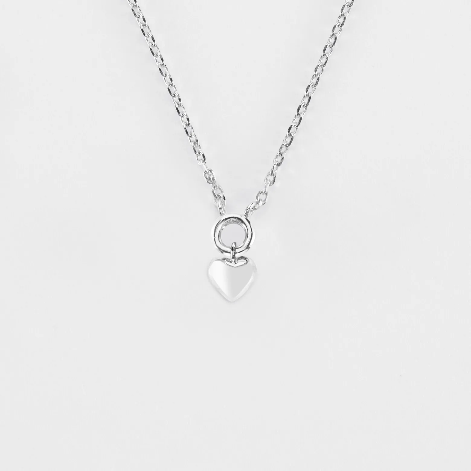 Collier mini coeur bombé argent