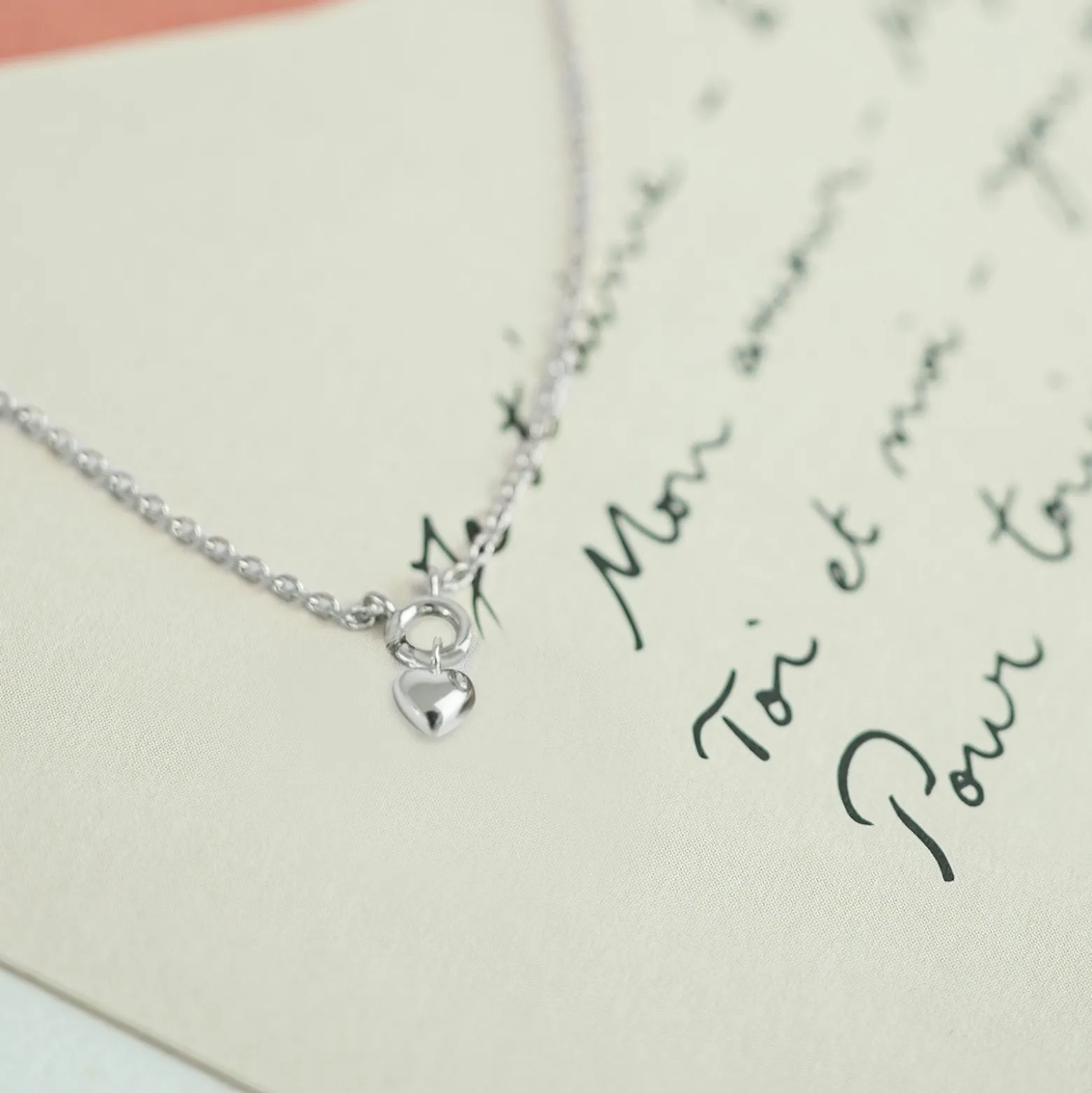 Collier mini coeur bombé argent