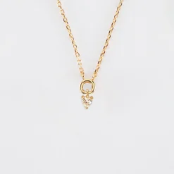 Collier mini coeur scintillant plaqué or