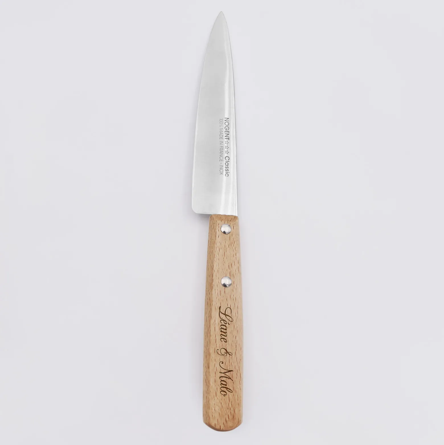 Couteau de cuisine personnalisé bois gravé