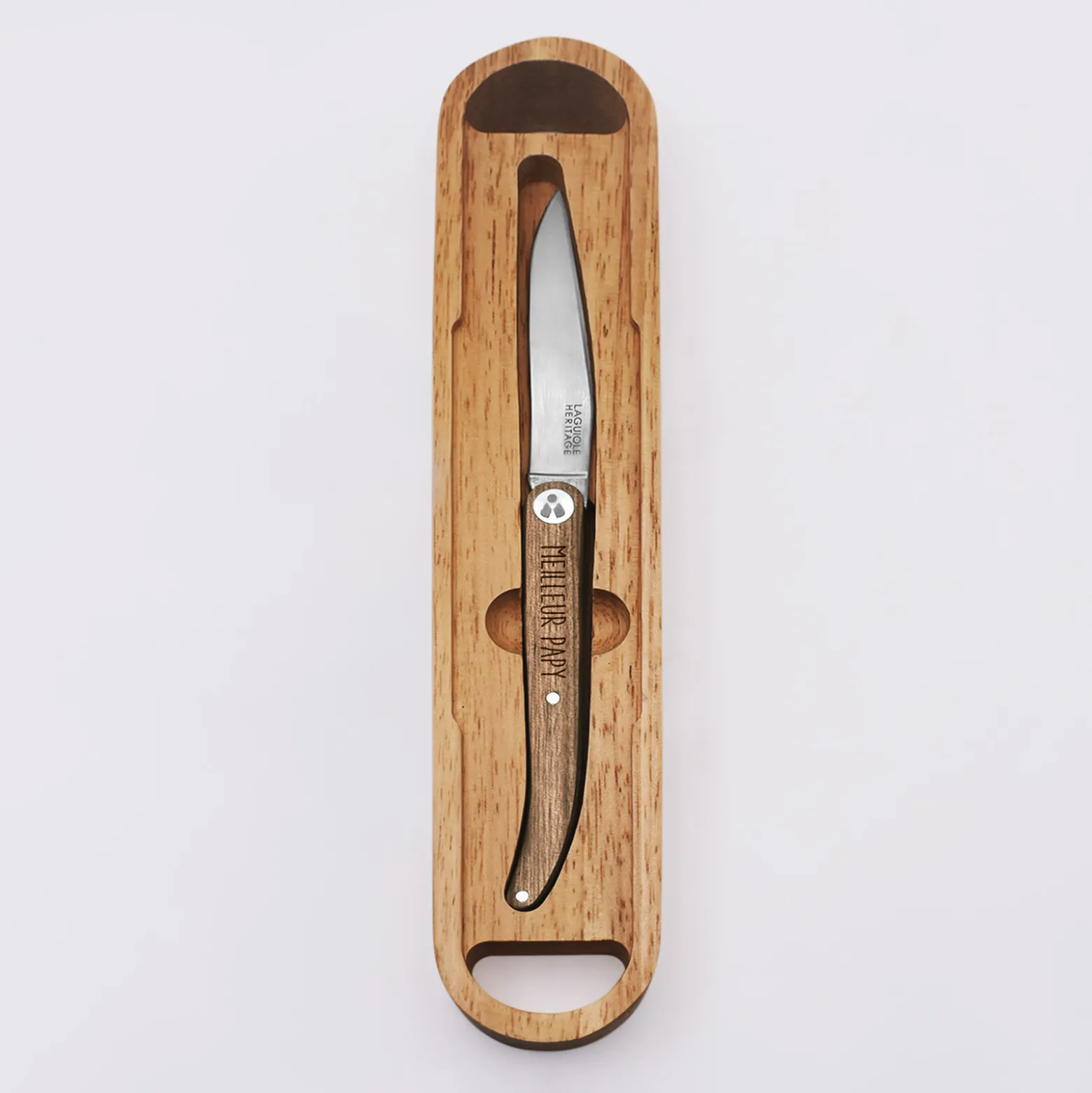 Couteau de poche Laguiole personnalisé bois gravé
