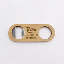 Décapsuleur EVG personnalisé bois gravé 10x4 cm