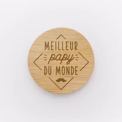 Décapsuleur magnet rond bois gravé 60x60 mm - édition spéciale