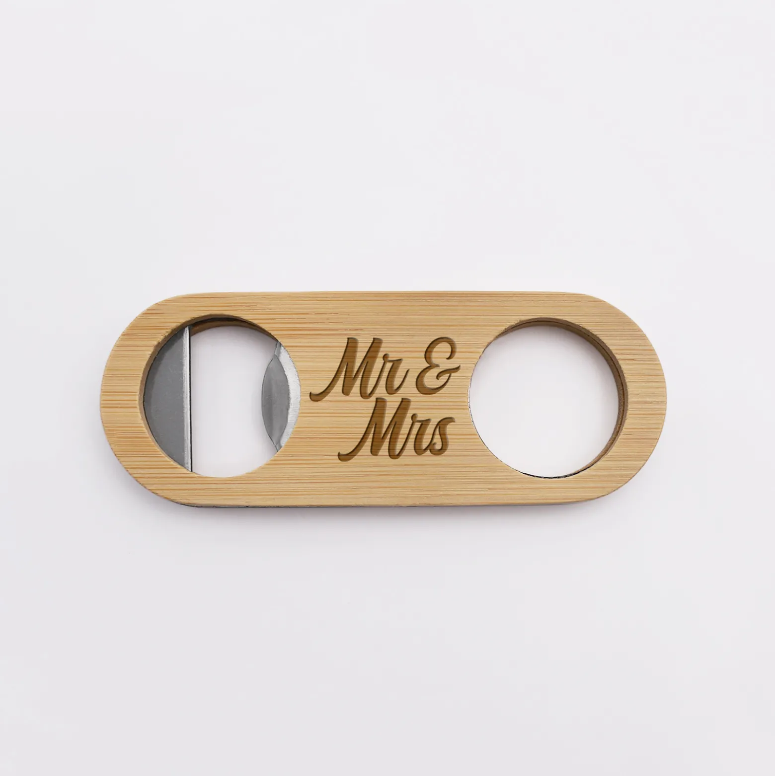 Décapsuleur Marié personnalisé bois gravé 10x4 cm