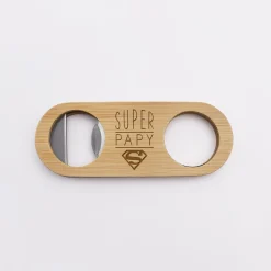 Décapsuleur personnalisé bois gravé 10x4 cm - Nos petits imparfaits